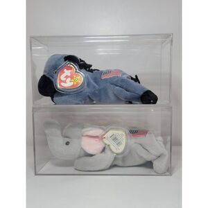 TY Beanie Babies Lefty Righty Plush Soft In The Box Lot Of 2